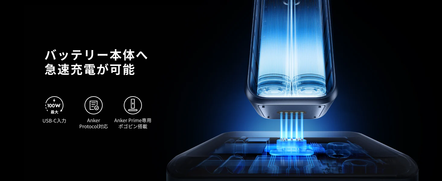 Anker Prime Power Bank (20100mAh, 220W)はバッテリー本体への急速充電が可能