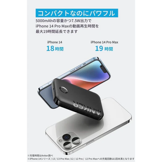 Anker 321 MagGo Battery (PowerCore 5000)は5000mAhバッテリーのコンパクトモデル