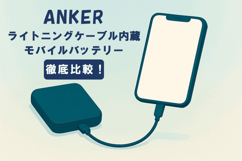 ANKER 充電ケーブル内蔵型のモバイルバッテリー徹底比較紹介